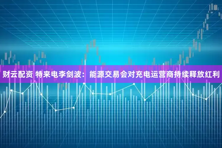 财云配资 特来电李剑波：能源交易会对充电运营商持续释放红利